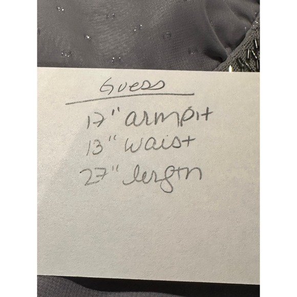 Guess‎ Womens Dress sz 2 Grey Chiffon beaded waist Above Knee Special Occasion - Picture 10 of 10